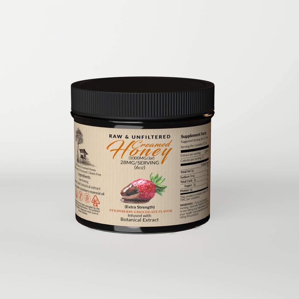 Chocolate and Strawberry Hemp Extract Honey